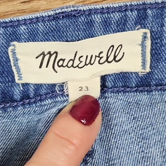 Madewell Emmett Rainbow Stitched Edition Medium Wash Wide Leg Crop Jean - Picture 11 of 16